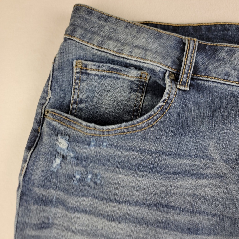 Time and Tru Women 22 High Rise Skinny Jeans Lilly Wash Blue Distress TTL39845MD - Picture 5 of 9